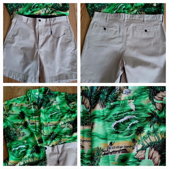 NEW $59 Daniel Hechter Paris Men's Khaki Shorts Cotton Blend 38 & FREE S… - Picture 1 of 10